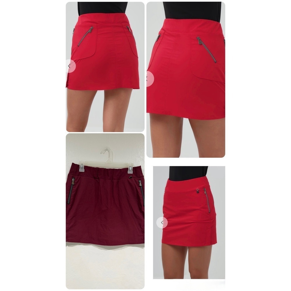 Anatomie Golf Collection Skort Burgundy Red Zipper Pockets Made in Italy Size M